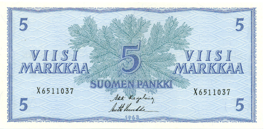 5 Markkaa 1963 X6511037